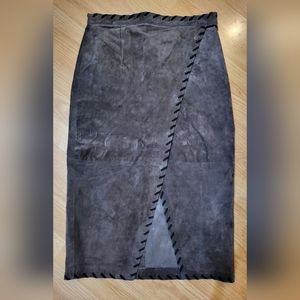 100% leather Vintage Bloomingdale brand Work-Shop Authentic CollectionSkirt